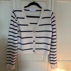 La Ligne Stripe Cashmere Crop Cardigan